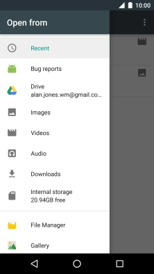 Press File Manager and find the required file.