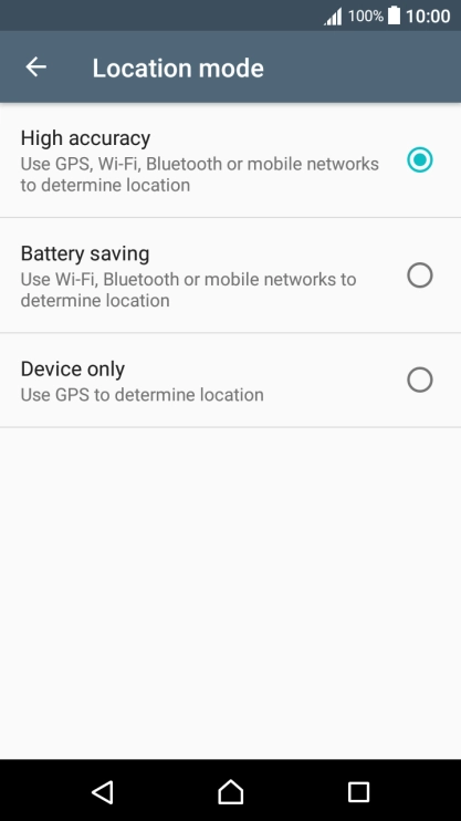 If you select High accuracy, your phone can find your exact position using the GPS satellites, the mobile network and nearby Wi-Fi networks. Satellite-based GPS requires a clear view of the sky.