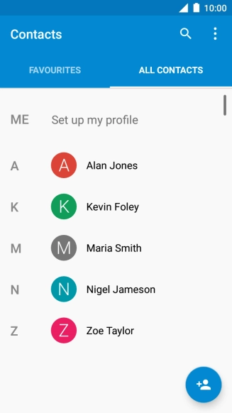 Press the new contact icon.
