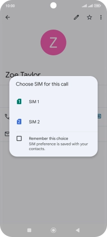 Press the required SIM.