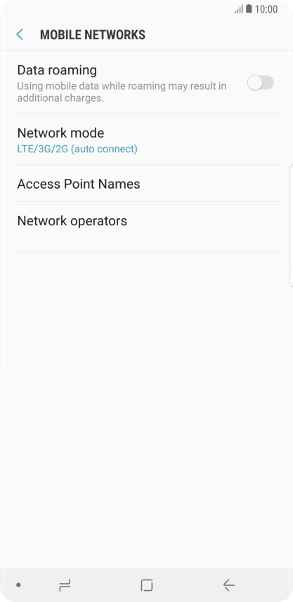 Press Network mode.