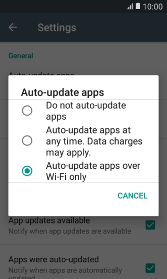 Press Do not auto-update apps to turn off the function.