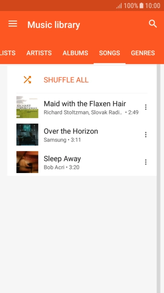 Press the required audio file.