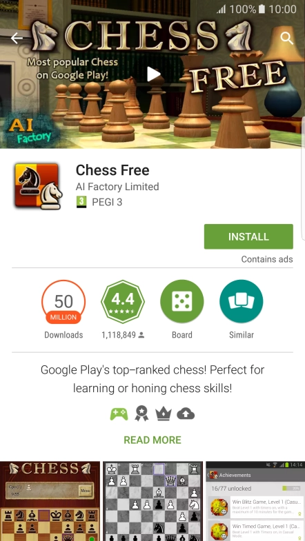 Press INSTALL and follow the instructions on the screen to install the app.