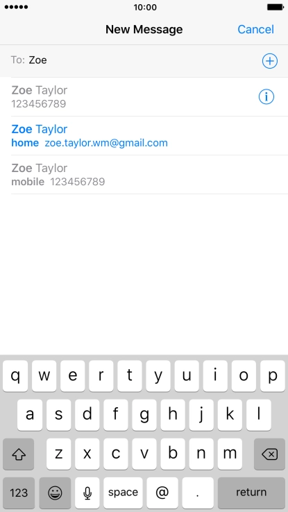 Press the required contact.