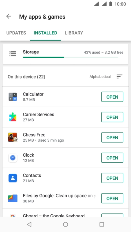 Press the required app.