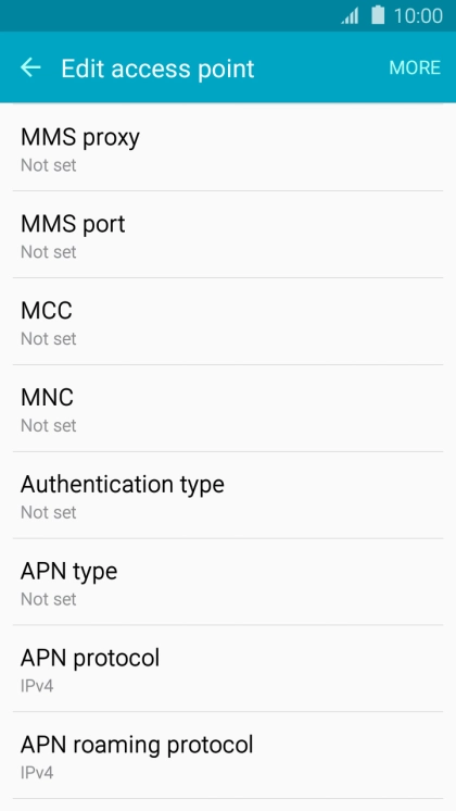 Press MMS proxy.