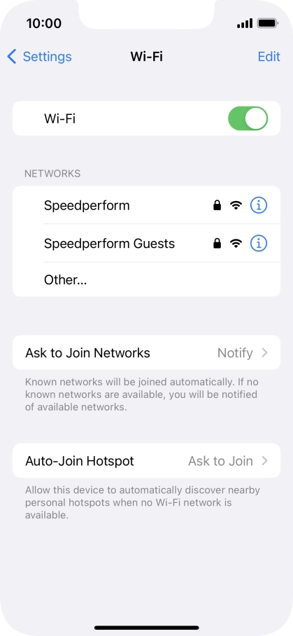Press the required Wi-Fi network and key in the password for the Wi-Fi network.