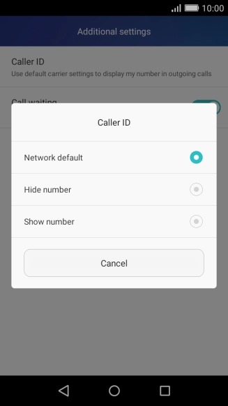 Press Show number to turn on caller identification.