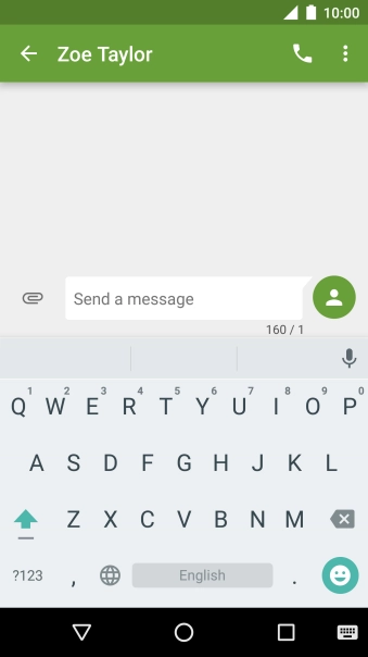 Press the text input field and write the text for your picture message.