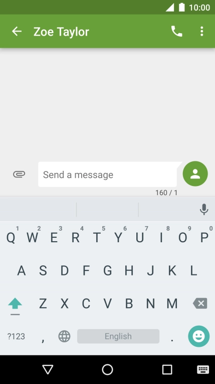 Press the text input field and write the text for your picture message.