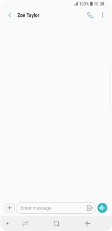 Press the text input field and write the text for your text message.
