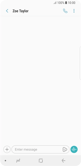 Press the text input field and write the text for your text message.