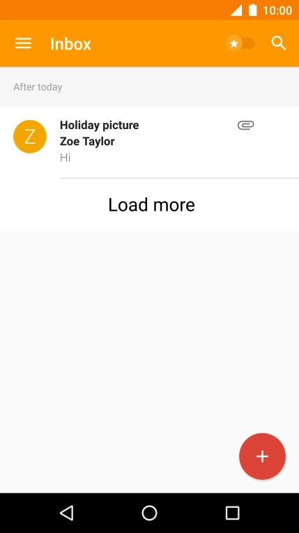 Slide your finger right starting from the left side of the screen.