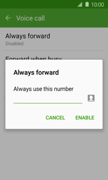 Key in (prefix) 5 (your phone number) and press ENABLE.