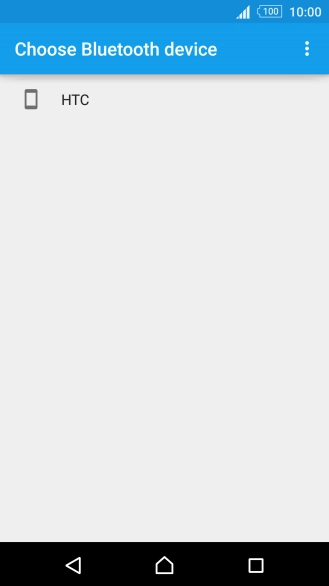 Press the required Bluetooth device and wait while the file is transferred.