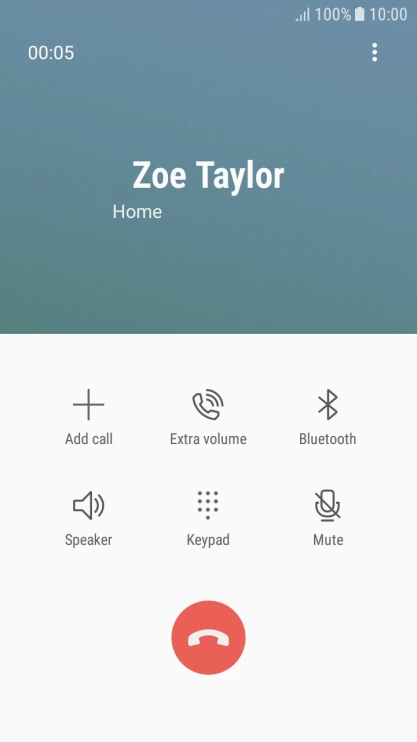 Press the end call icon.