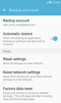 Press Factory data reset.