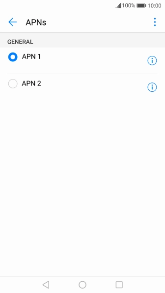 Press the field next to the required data connection to activate it.