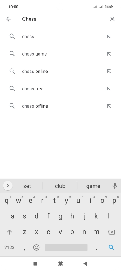 Key in the name or subject of the required app and press the search icon.