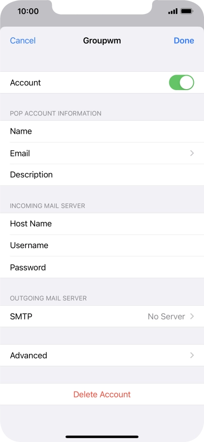 Press SMTP.