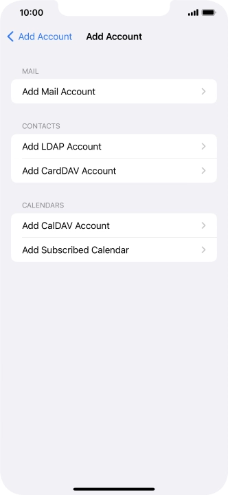 Press Add Mail Account.