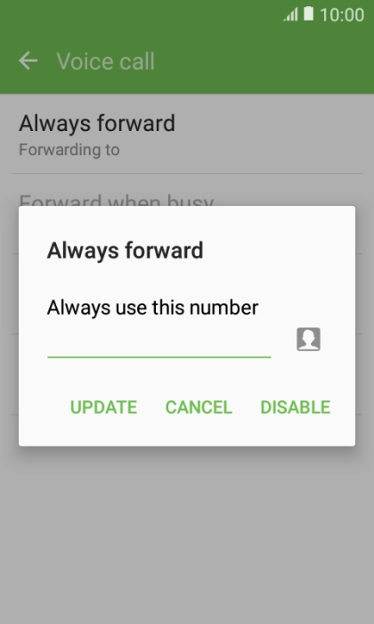 Press DISABLE.