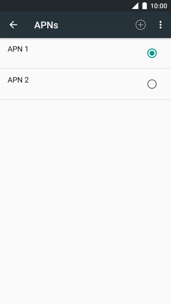 Press the field next to the data connection to activate it.