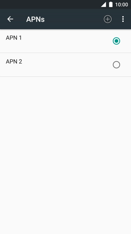 Press the field next to the data connection to activate it.