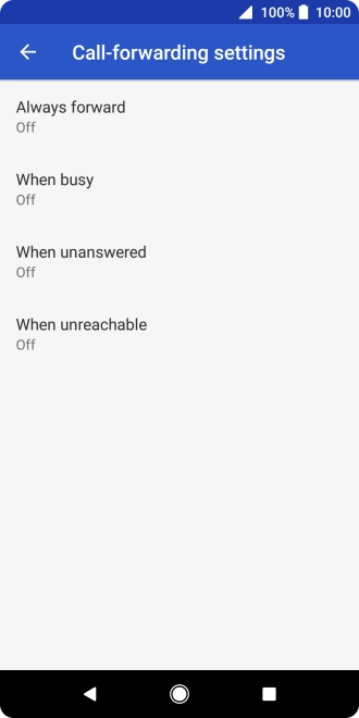 Press the required divert type.