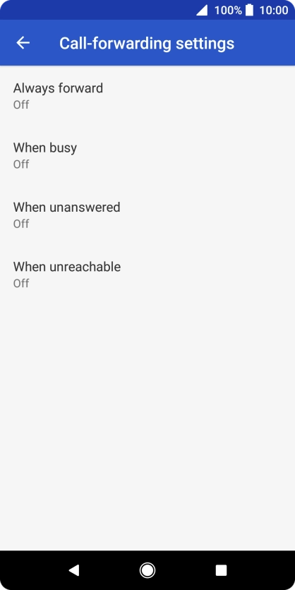 Press the required divert type.