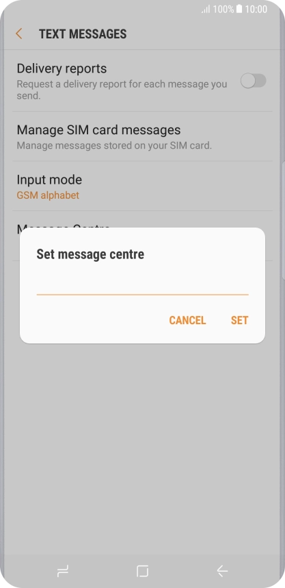Key in +35387699989 and press SET.