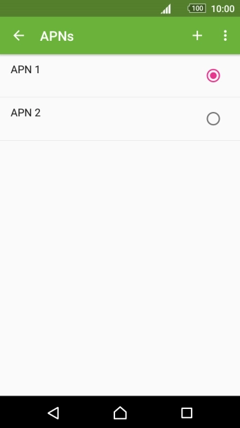 Press the field next to the data connection to activate it.