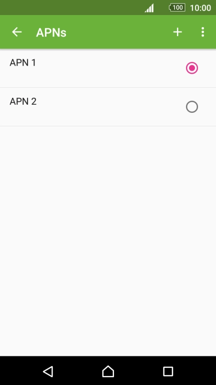 Press the field next to the data connection to activate it.