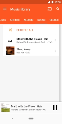 Press the song title at the bottom of the screen.