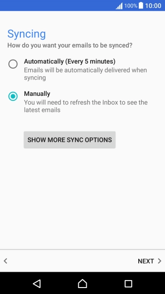 Press SHOW MORE SYNC OPTIONS.