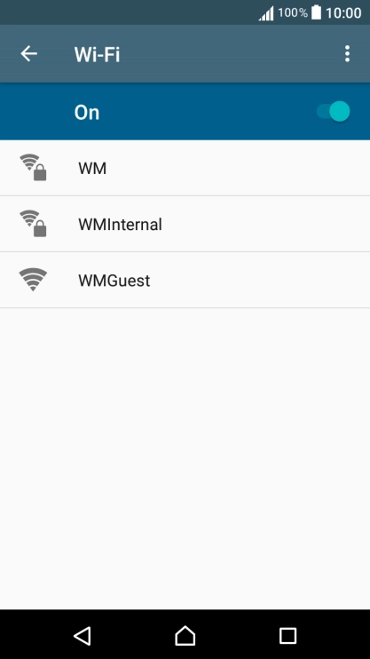 Press the required Wi-Fi network.