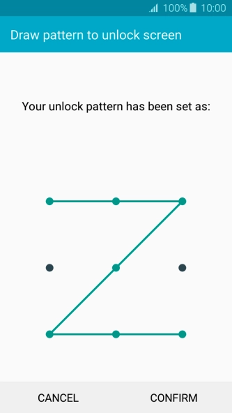 Repeat the selected phone lock code and press CONFIRM.