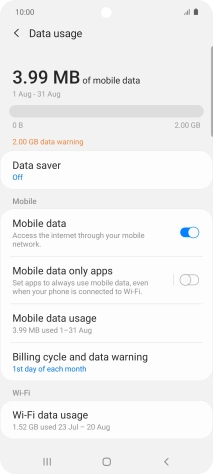 The total data usage is displayed.