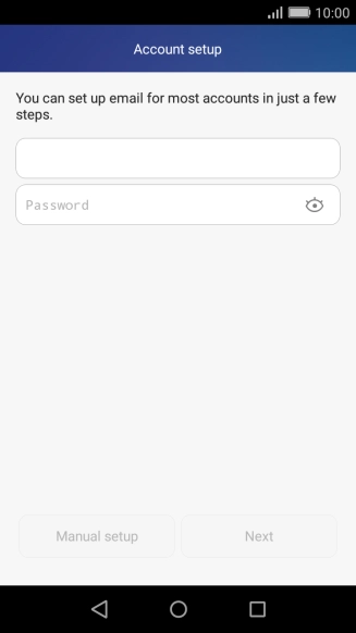 Press Password and key in the password for your email account.