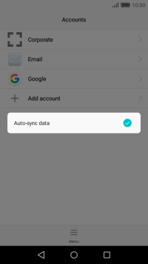 Press Auto-sync data to turn the function on or off.
