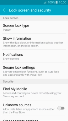 Press Screen lock type and key in the current phone lock code.