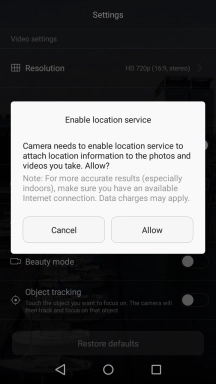 If you turn on the function, press Allow.