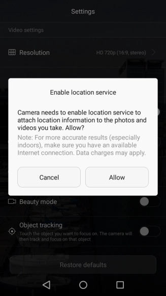 If you turn on the function, press Allow.