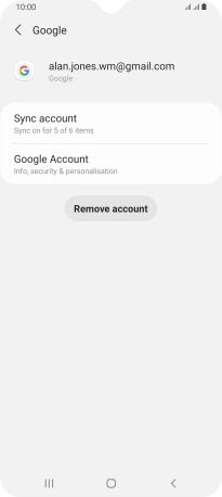 Press Sync account.