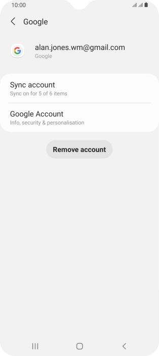 Press Sync account.
