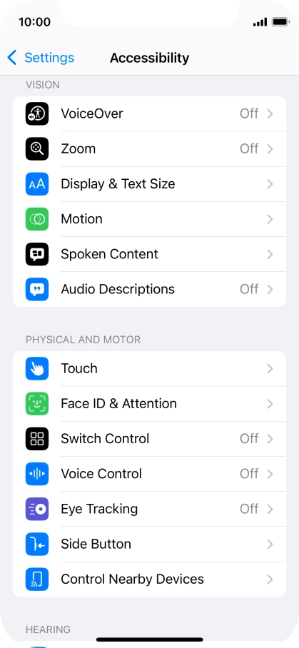 Press the required category below 