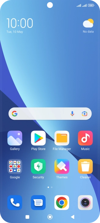 Slide your finger downwards starting from the top left side of the screen.