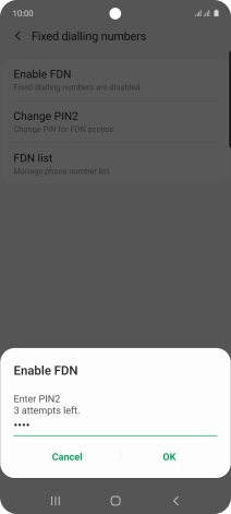 Key in your PIN2 and press OK.