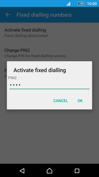Key in your PIN2 and press OK.